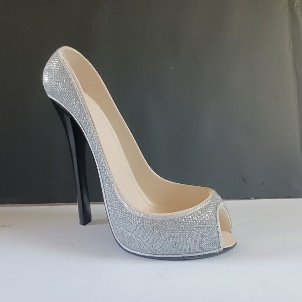 Wild Eye Designs Stiletto‎ High Heel  Bottle Holder Bottle Caddy, Silver Glitter
